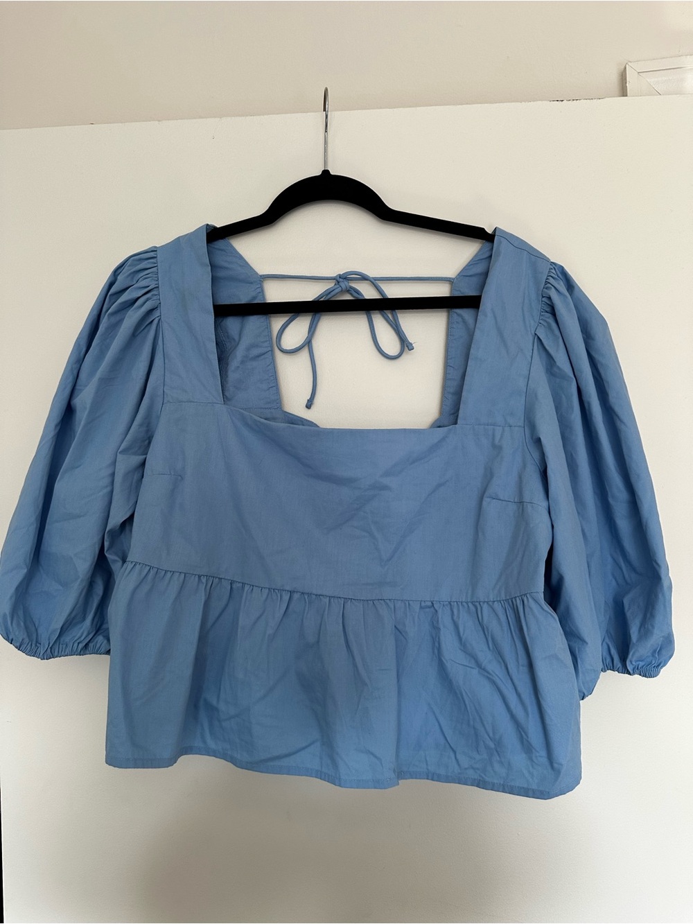 Blue Puffy Sleeve Abercrombie Top